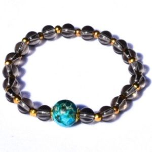 Smoky Quartz and Imperial Jasper Stretch Bracelet